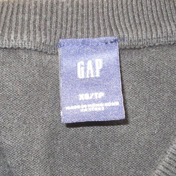 Men's Gap Short Sleeve Black V-neck Cotton Sweater Size XS - Picture 2 of 3